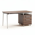 Modern wooden desk with metal legs and storage drawer 150 x 75 x 75cm