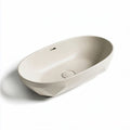 Stoneware oval wash basin for bathroom kitchen use 50 x 30 x 12cm beige