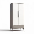 Wooden wardrobe with white front doors and gray body 90 x 45 x 180cm
