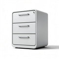 Metal file cabinet with three drawers and lock 40 x 40 x 60cm white