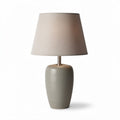 Ceramic table lamp with fabric shade in neutral gray color 30 x 30 x 50cm