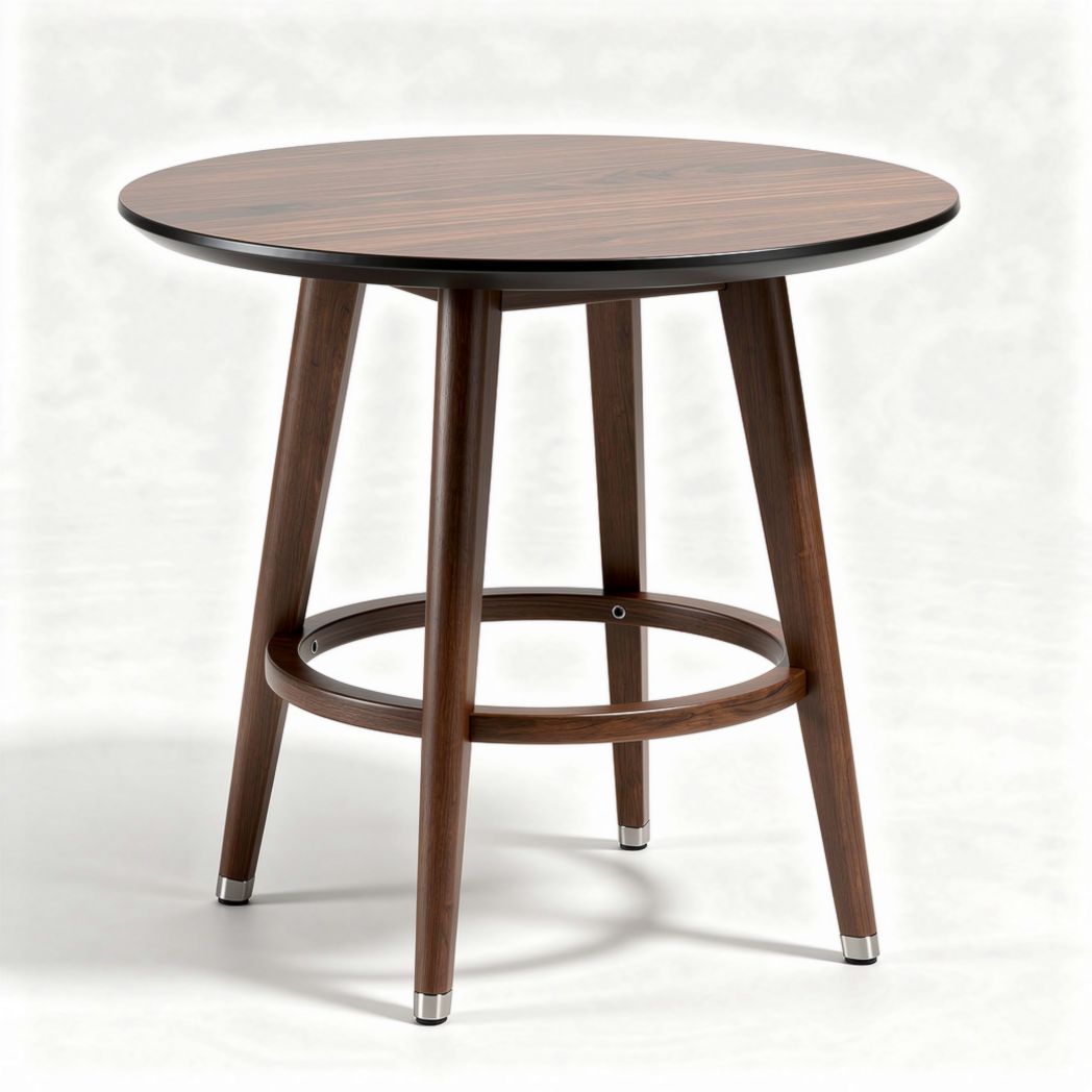 Round wooden dining table for kitchen or living room 75 x 75 x 90cm